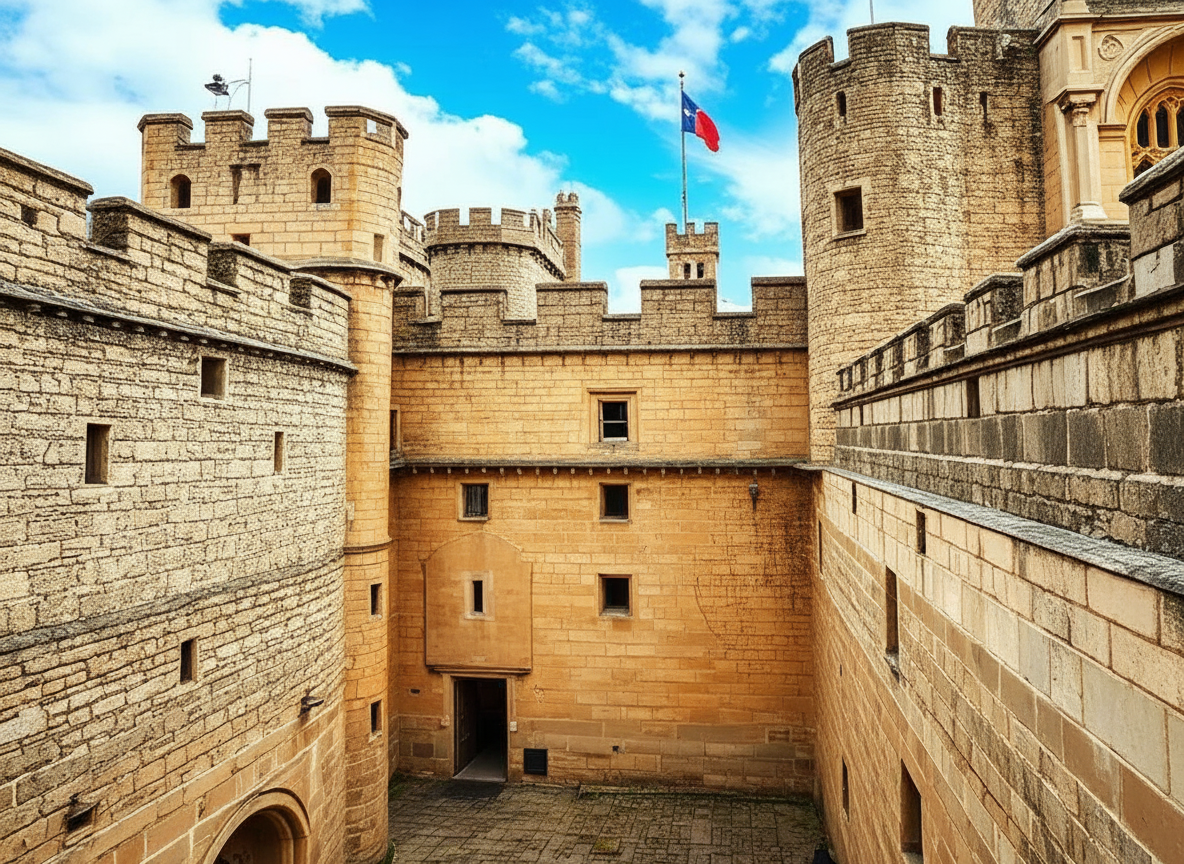 Historic White Tower central keep at Tower of London